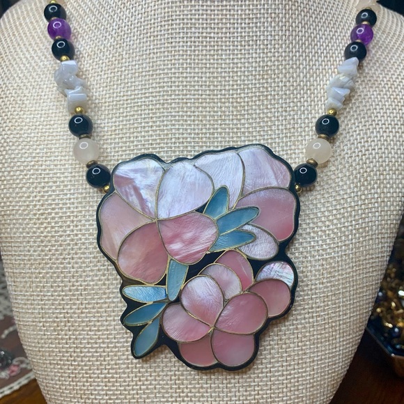 Lee Sands Pink Plumeria Floral Necklace - Picture 8 of 12